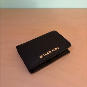 Michael Kors Black and Gold Card Holder